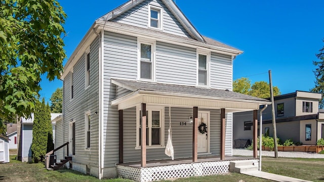 front facade with covered porch