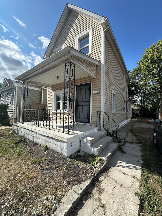 view of front of property with a porch