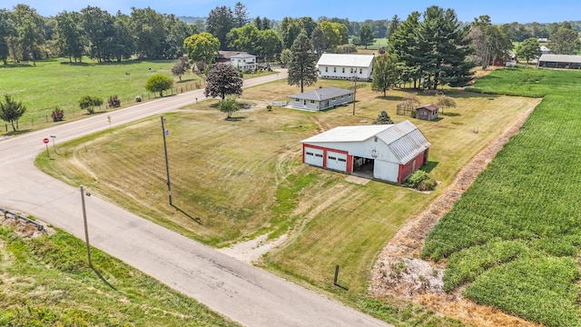 bird's eye view with a rural view