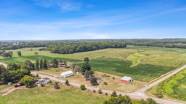 aerial view with a rural view