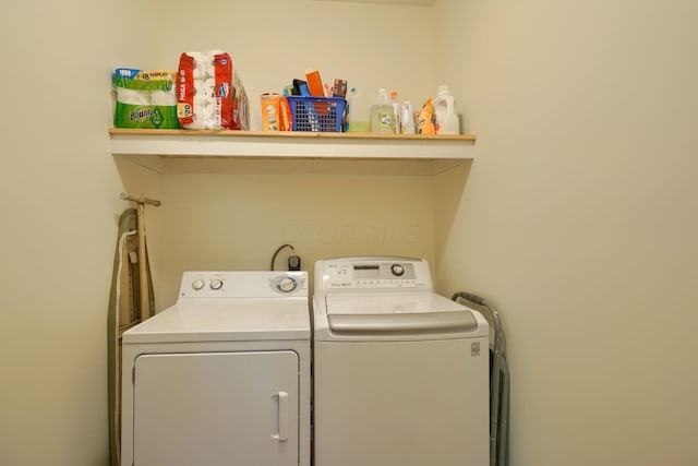 laundry area featuring washer and dryer