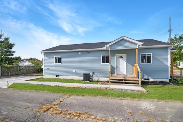 view of front of property with central AC