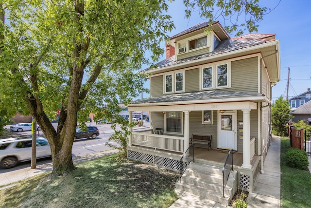 view of front of property with covered porch