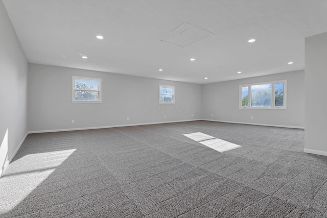 spare room featuring carpet and a wealth of natural light