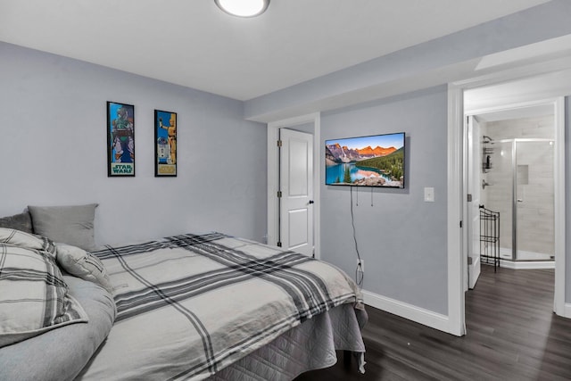 bedroom featuring dark wood-type flooring