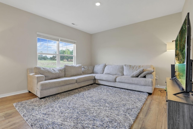 living room featuring hardwood / wood-style flooring