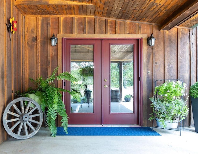 entrance to property with french doors