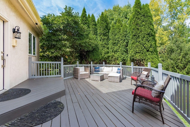 deck with an outdoor living space