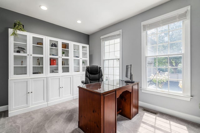 view of carpeted office