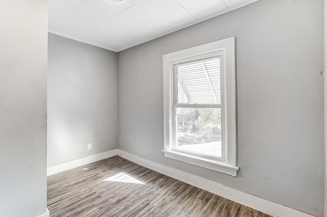 spare room featuring hardwood / wood-style flooring