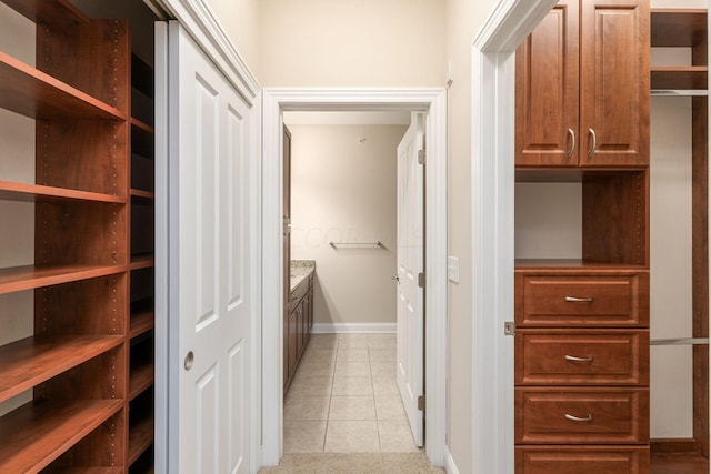 interior space with light tile patterned floors