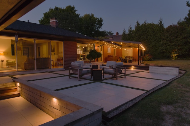 view of patio featuring an outdoor living space