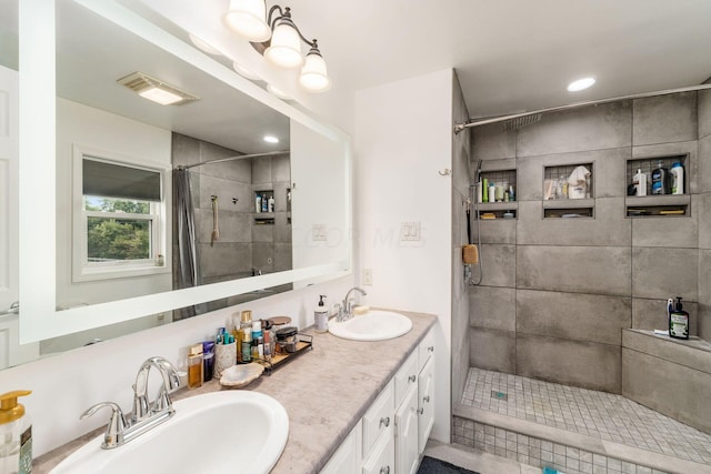 5595 Lancaster Rd, Hebron, OH 43025 - bathroom with vanity and curtained shower