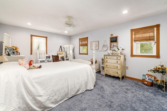 5595 Lancaster Rd, Hebron, OH 43025 - carpeted bedroom with ceiling fan