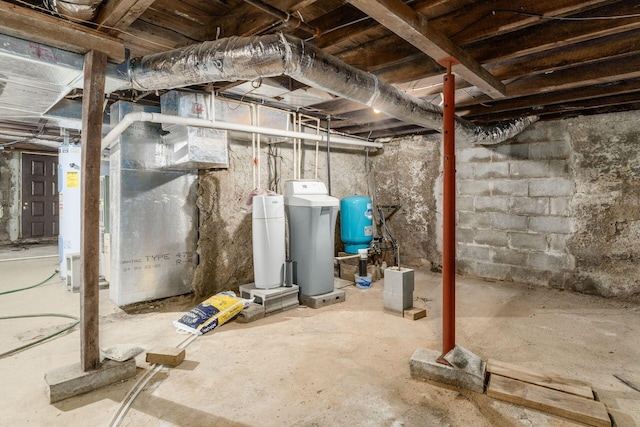 5595 Lancaster Rd, Hebron, OH 43025 - basement with electric water heater and heating unit