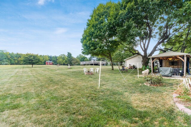 5595 Lancaster Rd, Hebron, OH 43025 - view of yard featuring a gazebo and a rural view