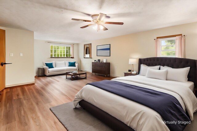 5595 Lancaster Rd, Hebron, OH 43025 - bedroom featuring light hardwood / wood-style flooring and ceiling fan