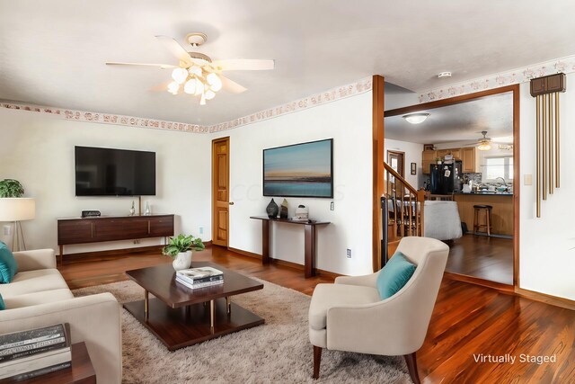 5595 Lancaster Rd, Hebron, OH 43025 - living room with hardwood / wood-style flooring