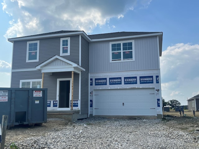 view of front of home with a garage