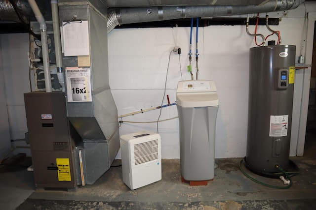 utilities with heating unit and water heater