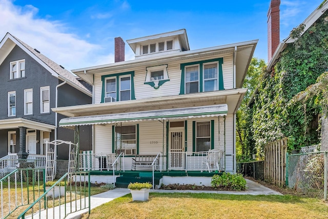 view of front of house with covered porch