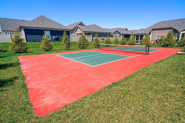 view of tennis court with basketball court