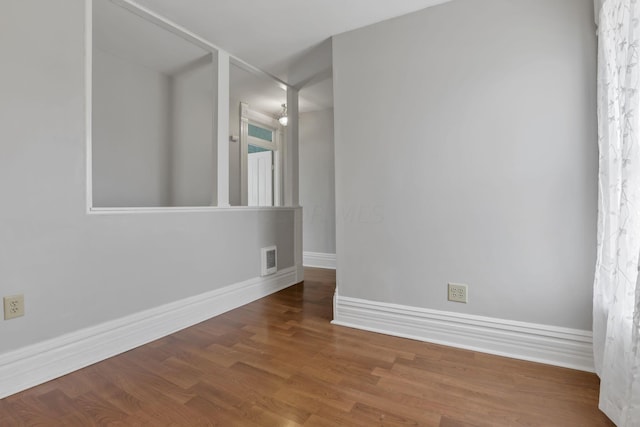 empty room featuring wood-type flooring