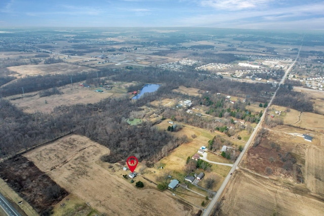 bird's eye view featuring a rural view