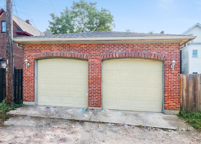 view of garage