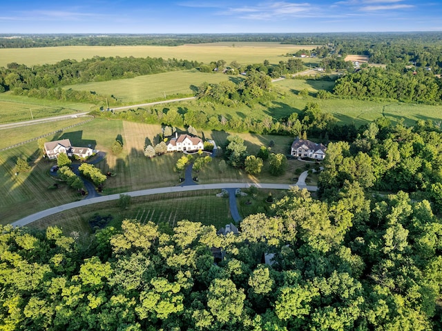 drone / aerial view featuring a rural view