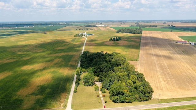 aerial view with a rural view
