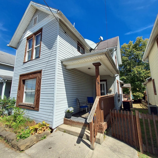 view of front of property with central AC