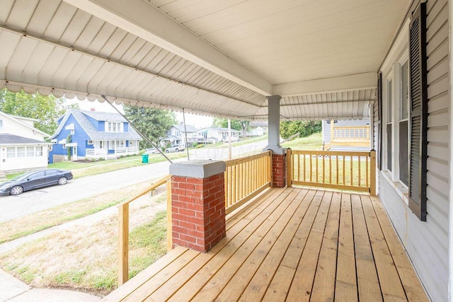 wooden deck with covered porch