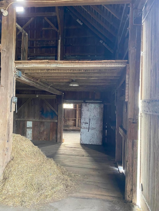 interior space featuring lofted ceiling