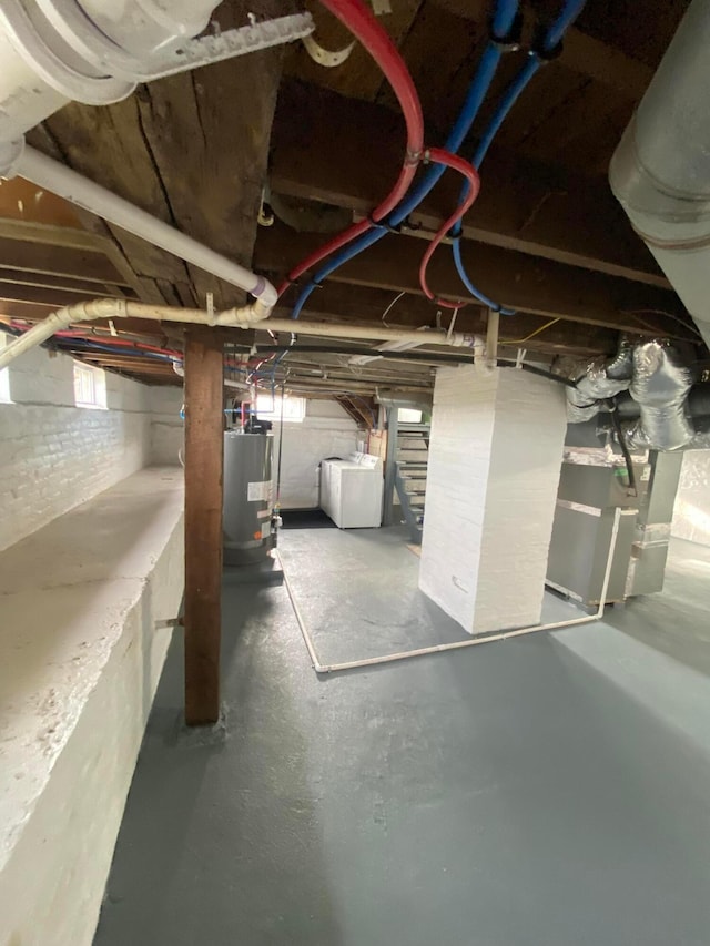 basement with gas water heater