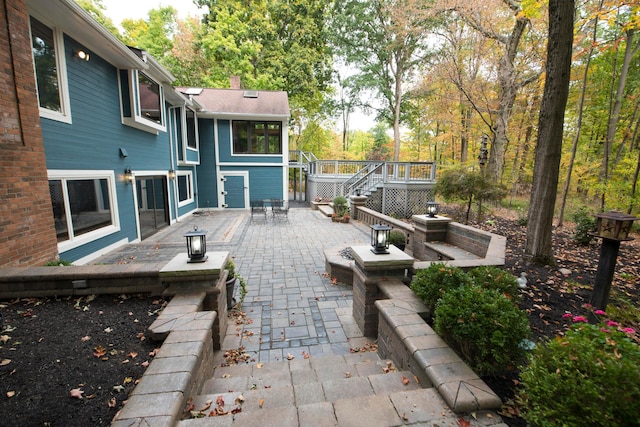 view of patio featuring a wooden deck