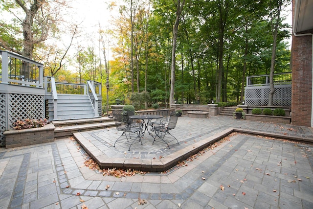 view of patio with a deck