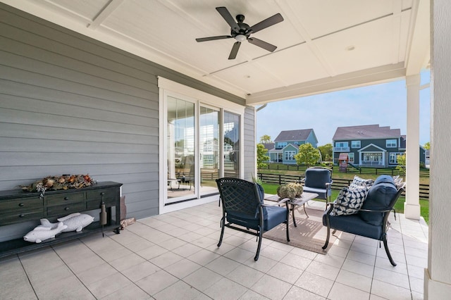 view of patio with ceiling fan