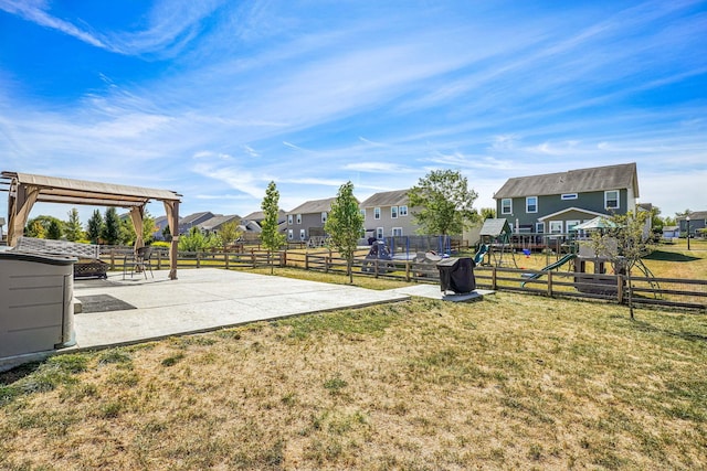 view of yard featuring a playground