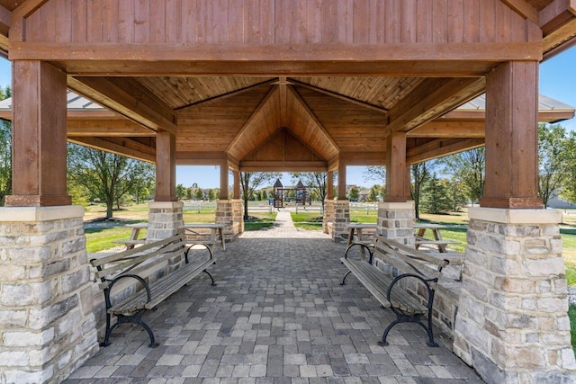 view of community featuring a gazebo