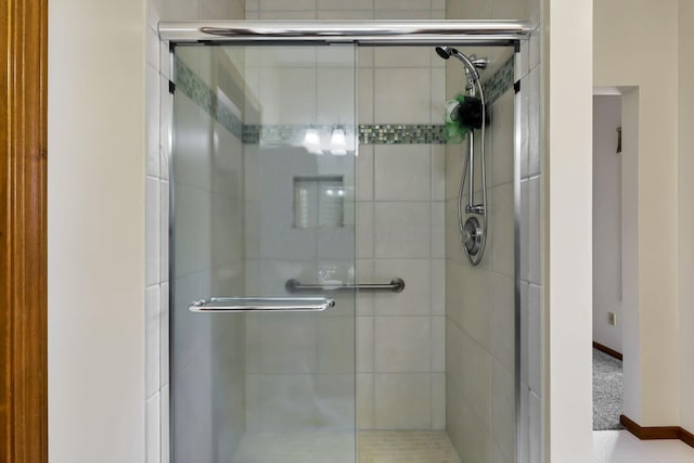 bathroom with walk in shower