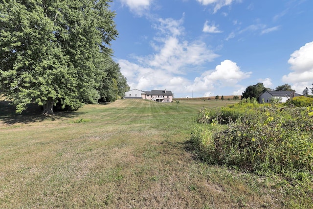 view of yard with a rural view