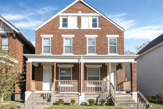 view of front facade featuring covered porch