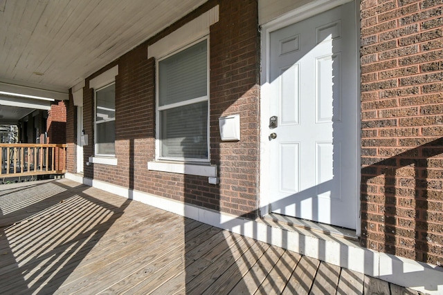 deck featuring covered porch