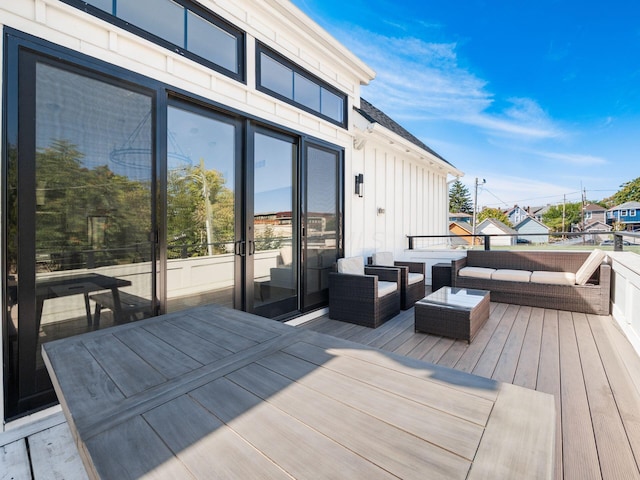 deck with an outdoor living space