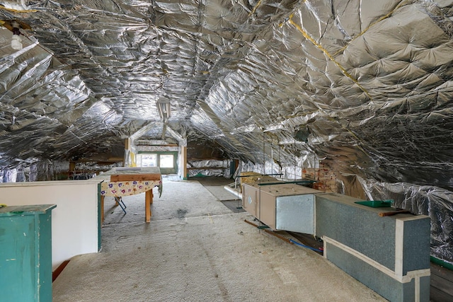 misc room featuring vaulted ceiling