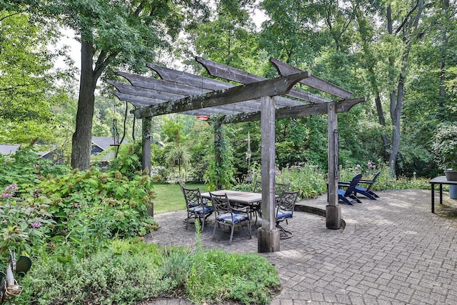 view of patio / terrace with a pergola