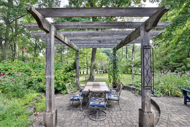 view of patio / terrace with a pergola