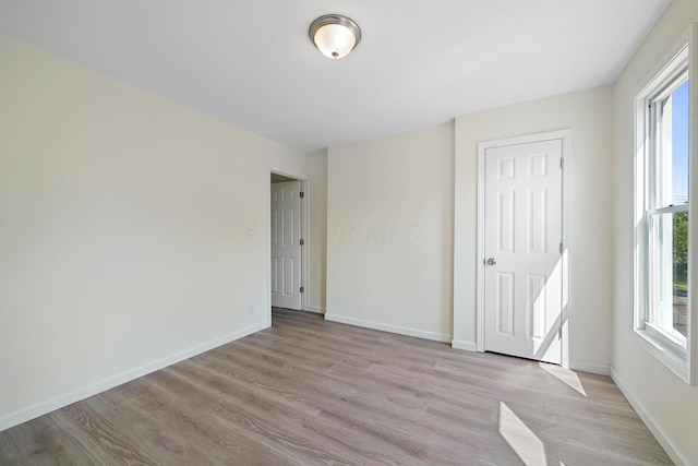 empty room featuring light wood-type flooring