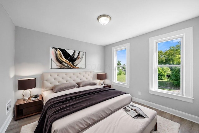 bedroom featuring wood-type flooring